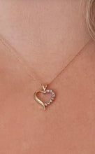 14k Gold Heart with Diamond Accent  Charm