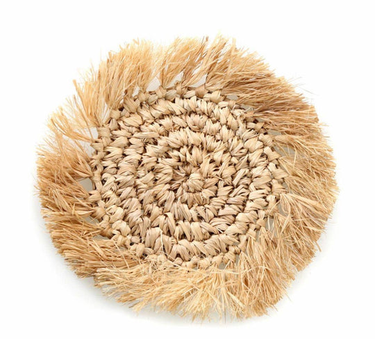 Handwoven Coaster, Natural, Set of 4