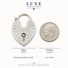 Victorian-Inspired Sterling Silver Working Heart Lock – Large 26mm