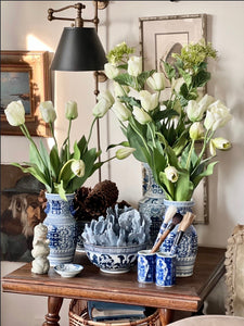 Double Happiness Blue and White Porcelain Large Lug Vase