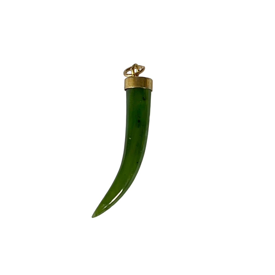 Vintage Jade Horn GF Pendant 1940's