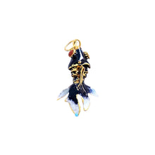 Articulated Enamel Koi Fish, Black w/Blue Belly 1.25"