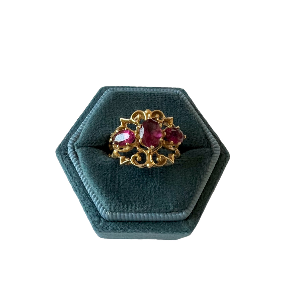 Victorian Yellow Gold 14K Ruby Ring