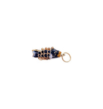 Tiny Articulated Enamel Koi Fish, Black w/ Orange 1"