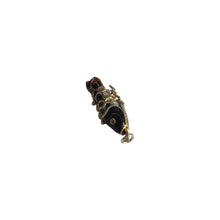Tiny Articulated Enamel Koi Fish, Black w/ Orange 1"