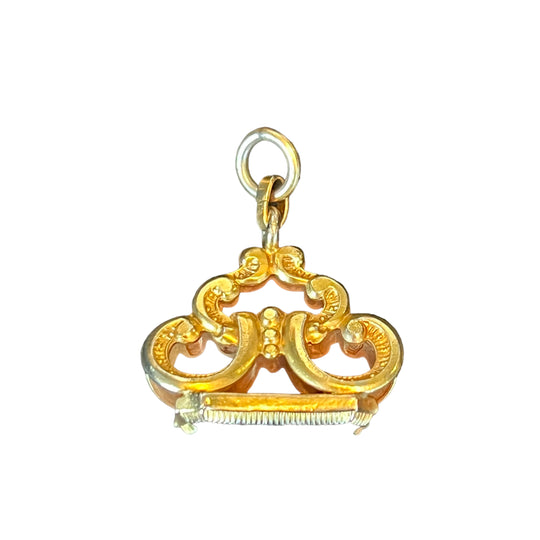 Victorian Monogram Gold Filled Fob Pendant