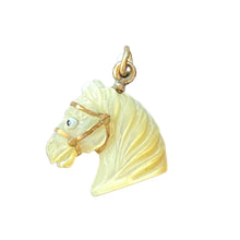 Gold Filled Antique Mother of Pearl Horse Head Pendant