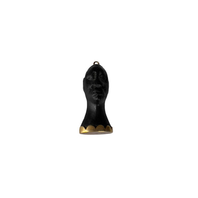 Azabache Head Ebony Wood Pendant, 18k