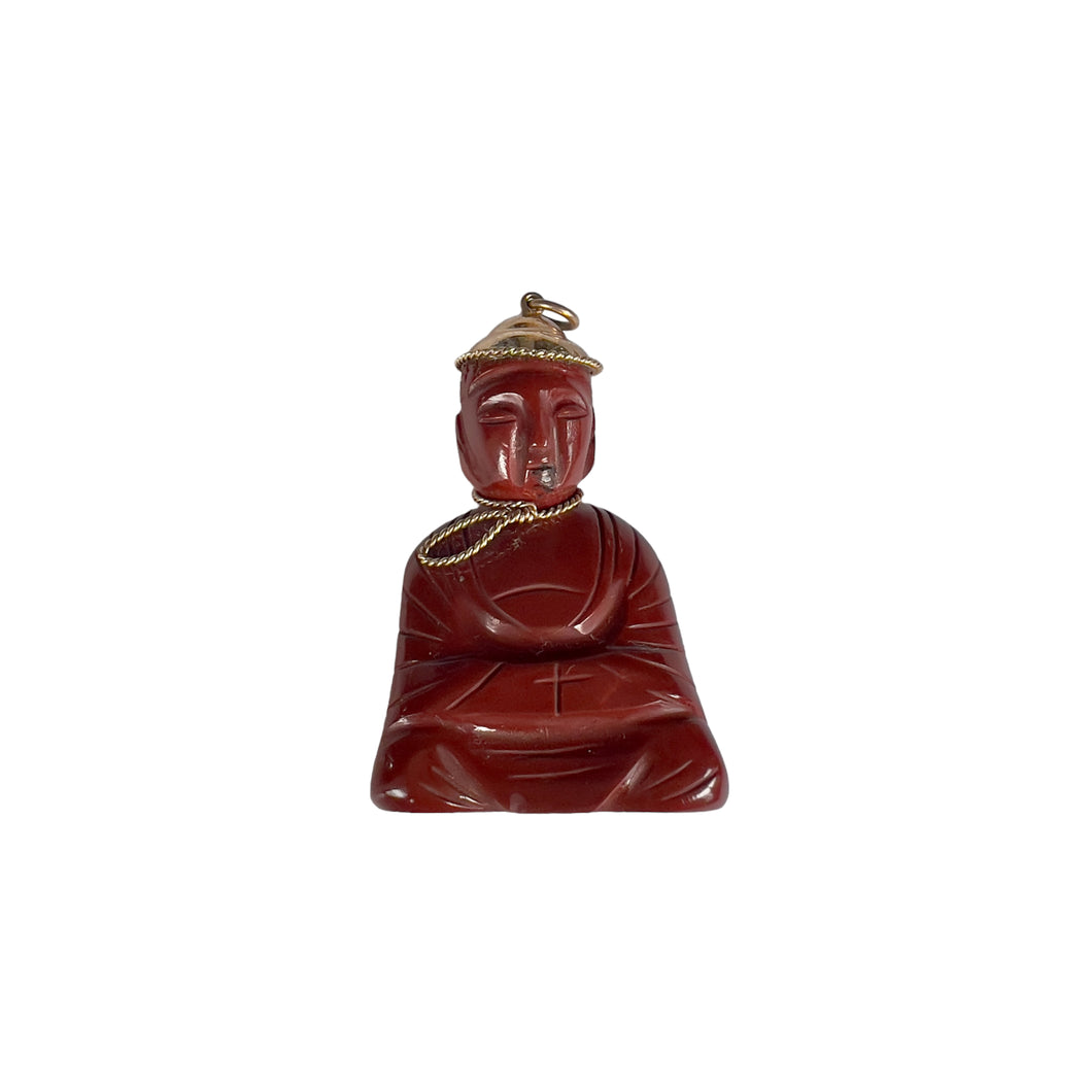 14k Carnelian Buddha Pendant