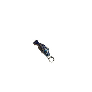Tiny Articulated Enamel Koi Fish, Silver Blue 1"