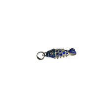Tiny Articulated Enamel Koi Fish, Silver Blue 1"