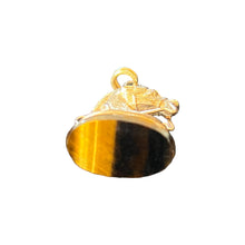 Gold Filled Antique Horse Head Seal, Tiger's Eye
