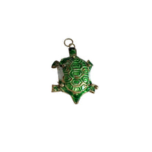 Articulated Cloisonné Turtle, Green  1.25"