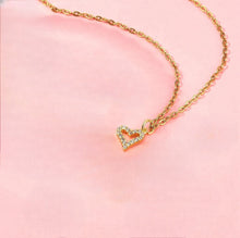 18k Gold Plated Hanging CZ Heart Charm