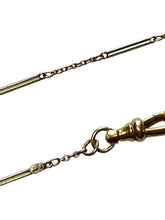 14k Gold Victorian Watch Chain with Dog Clip 14"