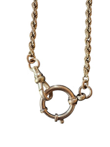 Gold Filled Watch Chain, XL Spring Ring Clip & Dog Clip
