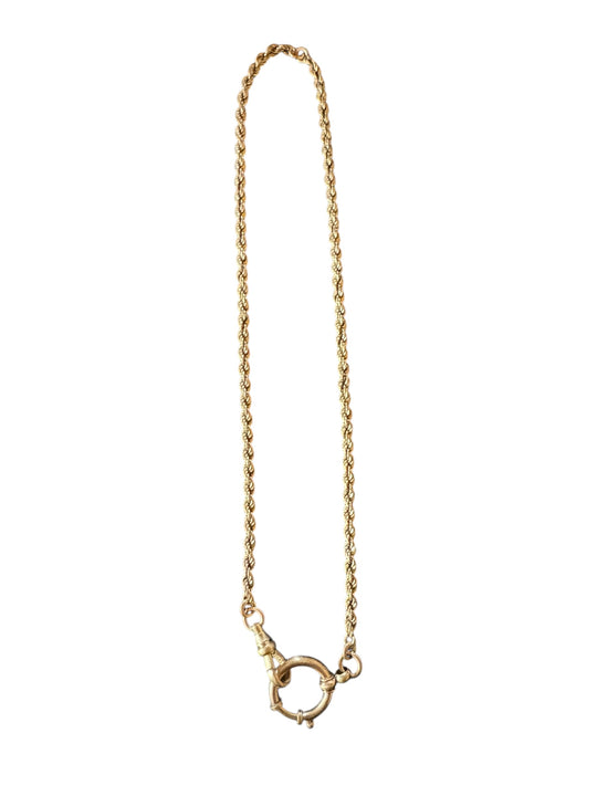 Gold Filled Watch Chain, XL Spring Ring Clip & Dog Clip