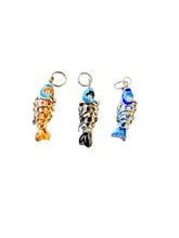 Articulated Fish Blue, Black & Silver Pendant - Seacraft Collab