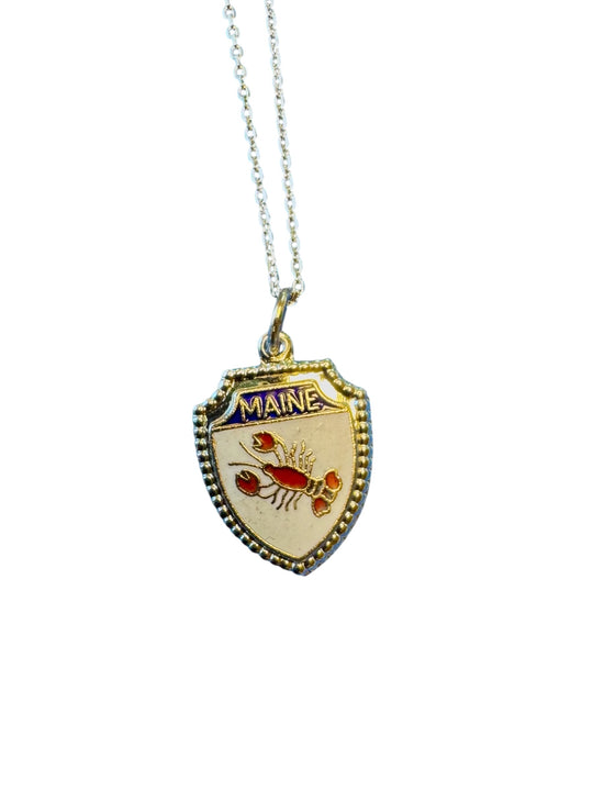 Vintage Maine Enamel Pendant Necklace - Seacraft Collab