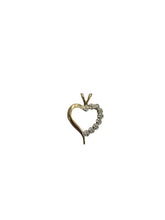 14k Gold Heart with Diamond Accent  Charm
