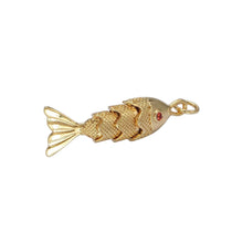 14K Gold Plated CZ Fish Charm