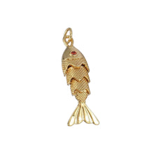 14K Gold Plated CZ Fish Charm