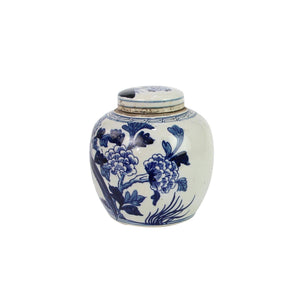 Blue and White Porcelain Pheasant Round Storage Jar