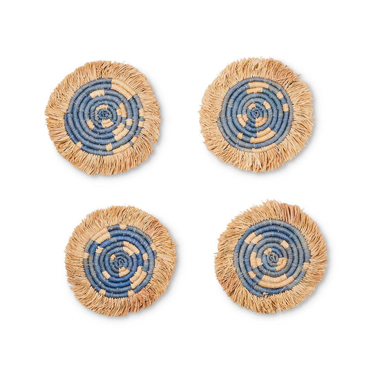 Coastal Minimalism Coasters with Fringe - Set/4