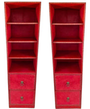 Gramercy Park Hotel Red Leather Studded Bookcase