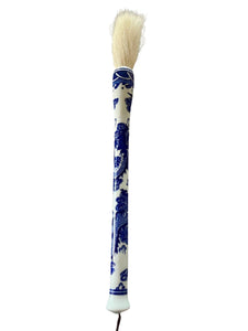 Calligraphy Brush, Blue and White Porcelain Dragon