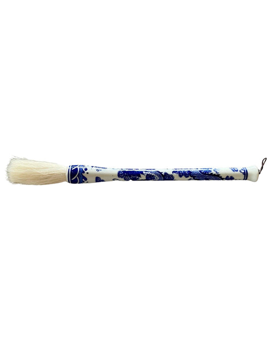 Calligraphy Brush, Blue and White Porcelain Dragon