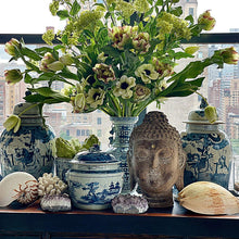 Chinoiserie Flower Vase with a bouquet and other decor