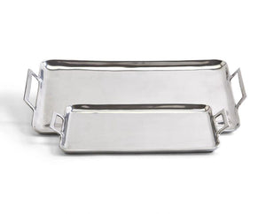Classic Contemporary Polished Silver Tray, Large