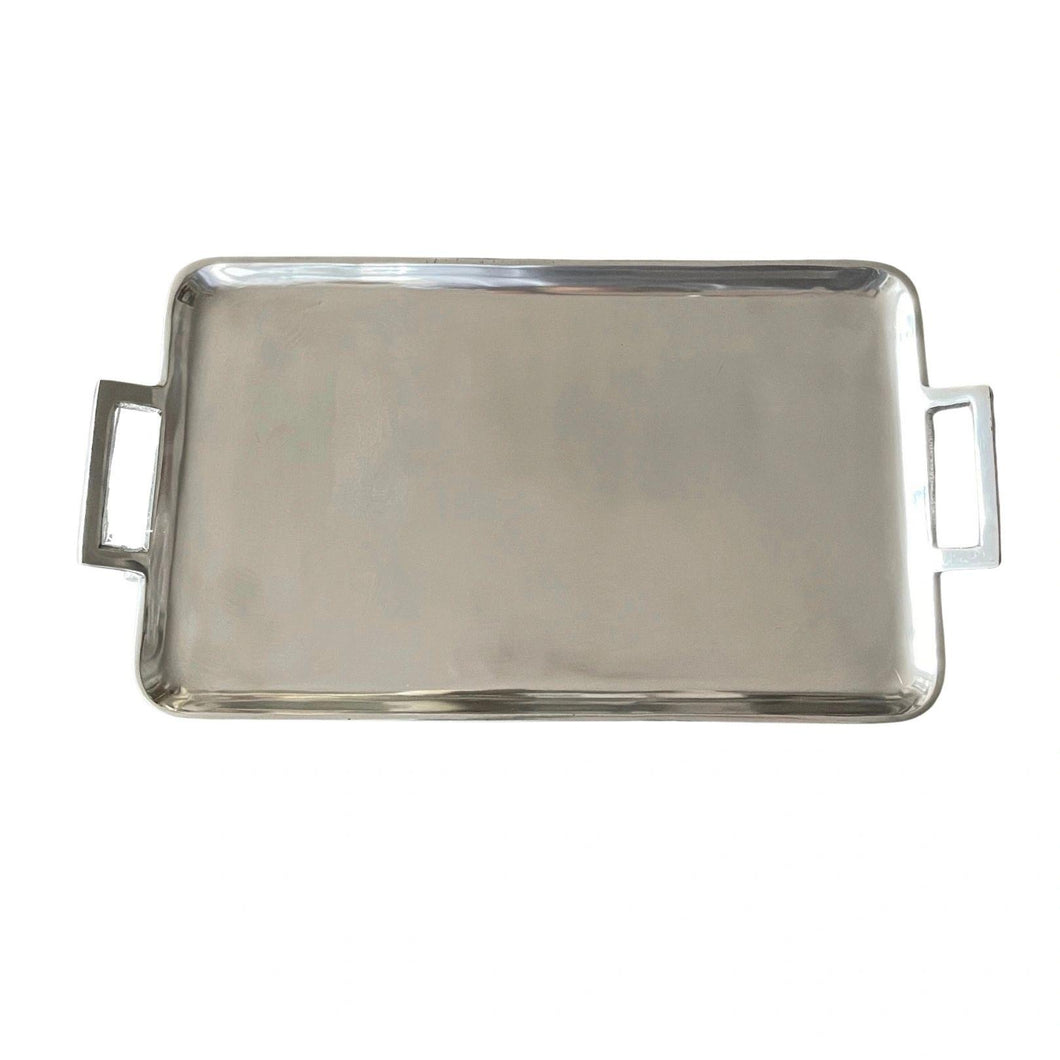 Classic Contemporary Polished Silver Tray, Large