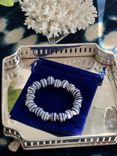 Chinoiserie Blue & White Porcelain Swirl Beads Bracelet