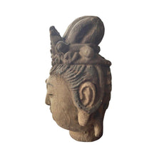 Kwan Yin Head, Hand Carved Wood