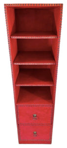 Gramercy Park Hotel Red Leather Studded Bookcase