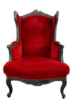 Gramercy Park Hotel Red Velvet Bergère Chair and Ottoman