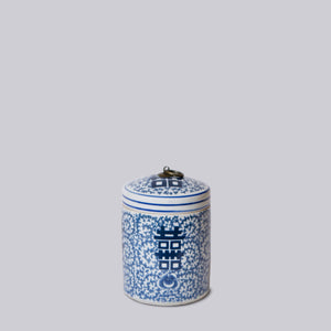 Blue and White Porcelain Double Happiness Storage Jar