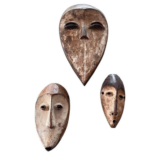 Vintage Lega Passport Mask Collection, Congo Early 20th Century