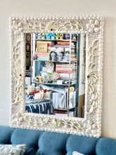 White Rectangle Seashell Mirror, 18" x 24"