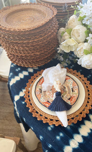 Woven Rattan Charger Plate, Braided Edge