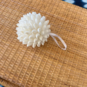 3" White Bubble Shell Ball Ornament