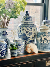 Chinoiserie Blue and White Porcelain Temple Jar, Fish Motif
