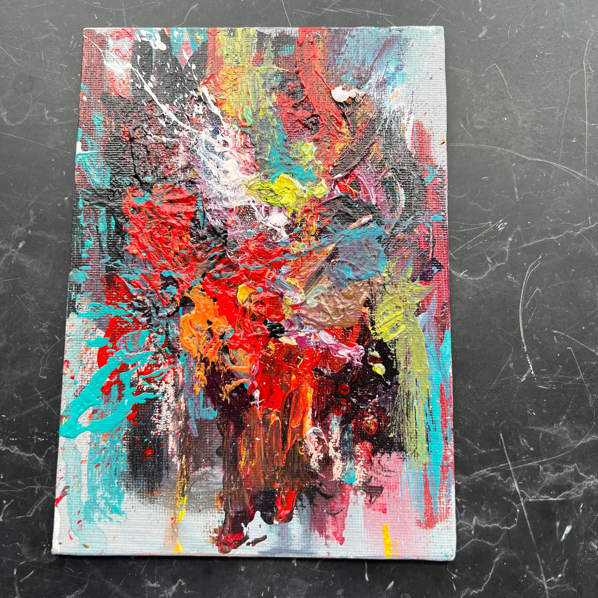 Abstract Mini Mini Abstract Art Canvas - Unknown NYC Artist – Luxe Curations
