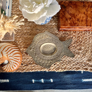 Fish Tray Vintage Silver Alloy