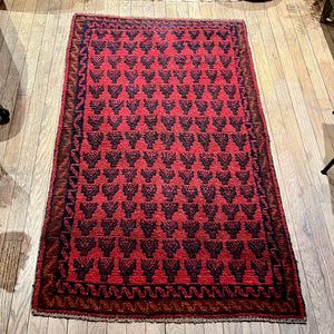 Persian Balouch Rug, Navy & Red