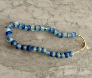 Sea Glass Beads, Sky Blue, Large