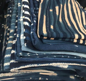 Indigo African Mudcloth Table Runner