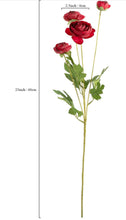 Faux Red Silk Persian Ranunculus Stem